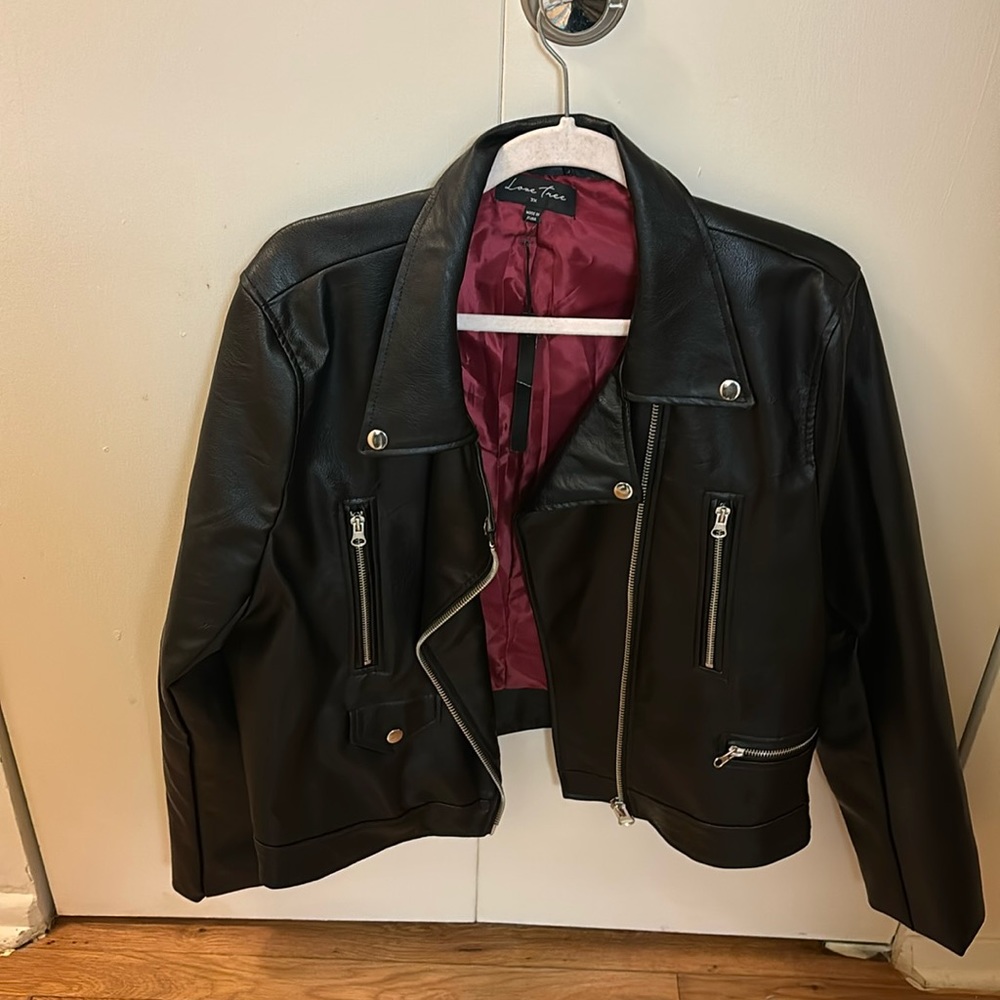 Black Faux Leather Jacket Plus Size